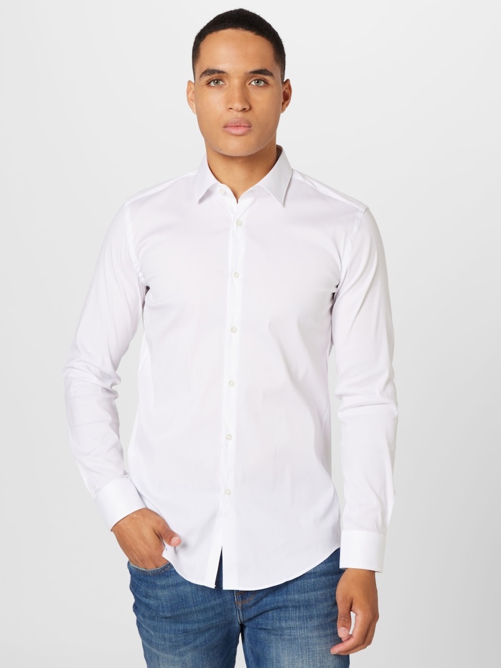 HUGO Slim fit Button Up Shirt 'Kenno' in White 39 / S
